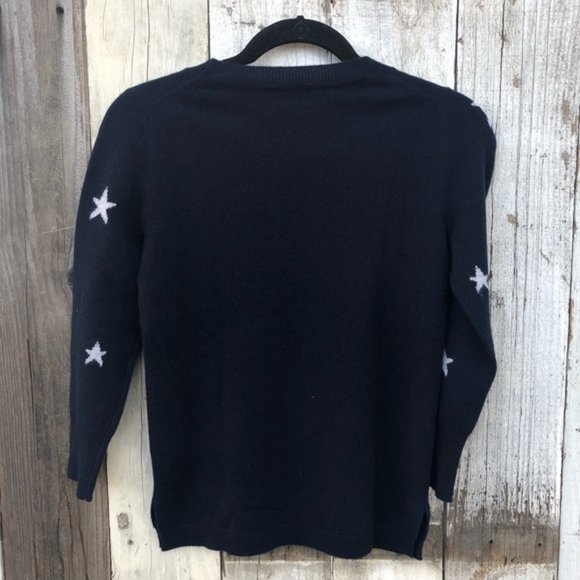 J. Crew Cashmere Star Navy Pullover - Picture 8 of 9